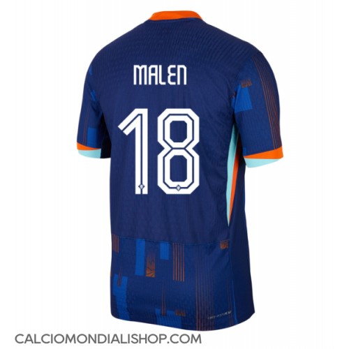 Maglie da calcio Olanda Donyell Malen #18 Seconda Maglia Europei 2024 Manica Corta